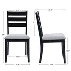 Slat Back Wood Dining Chairs Set of 4