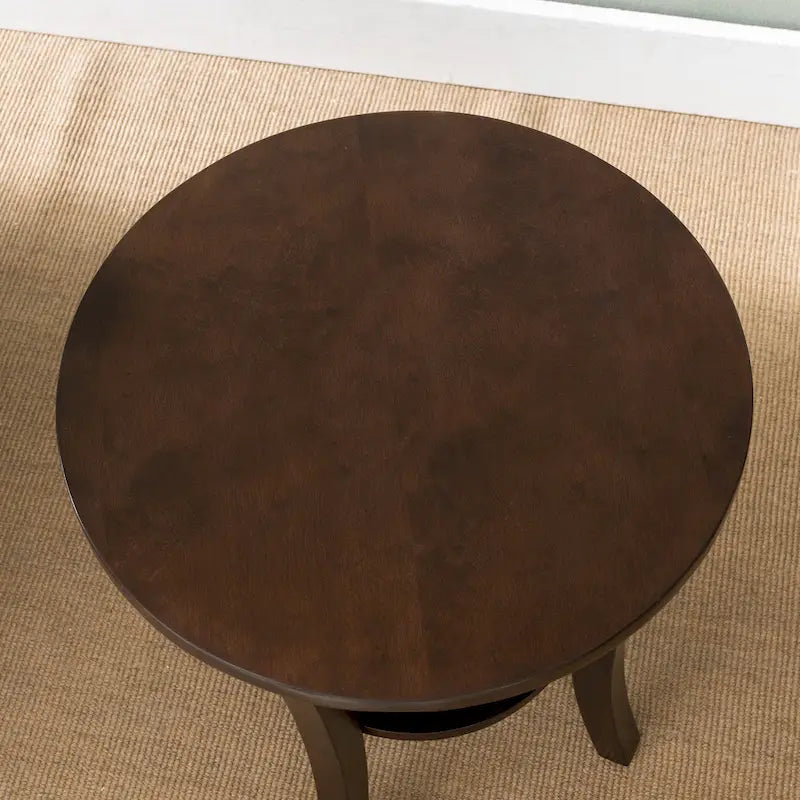 Leick Home Round Side Table with Shelf