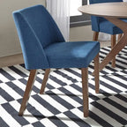 Space Savers Dining Chairs Set Walnut and Linen Upholstery 2 Piece - Various Colors