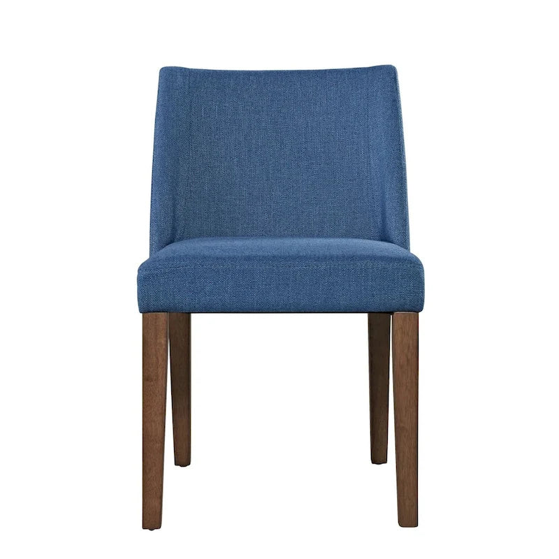 Space Savers Dining Chairs Set Walnut and Linen Upholstery 2 Piece - Various Colors