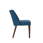 Space Savers Dining Chairs Set Walnut and Linen Upholstery 2 Piece - Various Colors