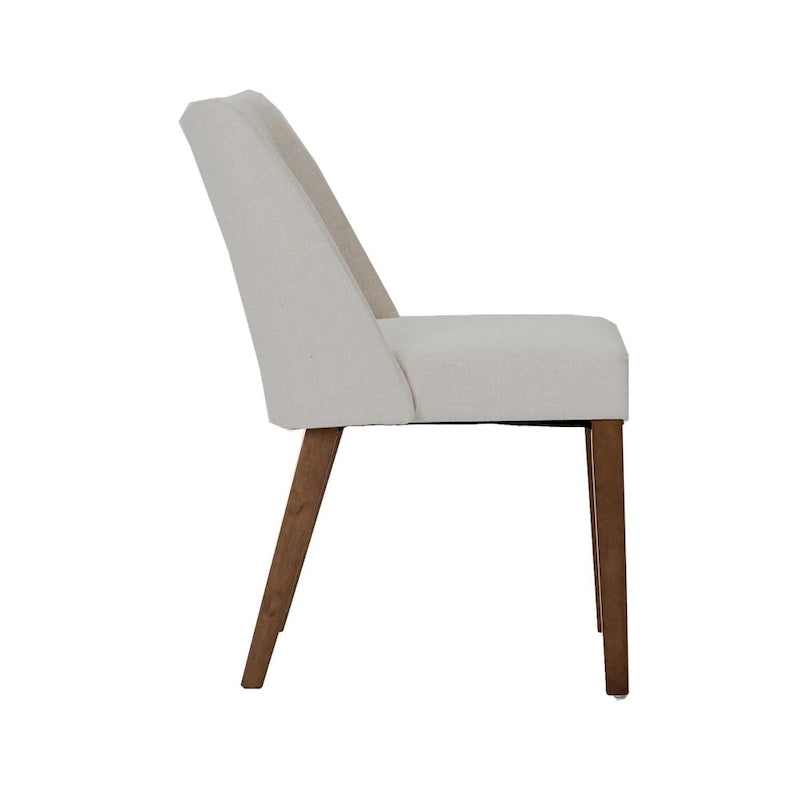 Space Savers Dining Chairs Set Walnut and Linen Upholstery 2 Piece - Various Colors
