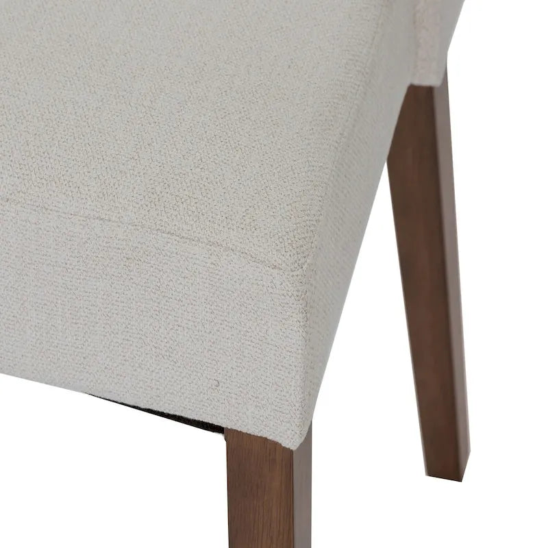 Space Savers Dining Chairs Set Walnut and Linen Upholstery 2 Piece - Various Colors