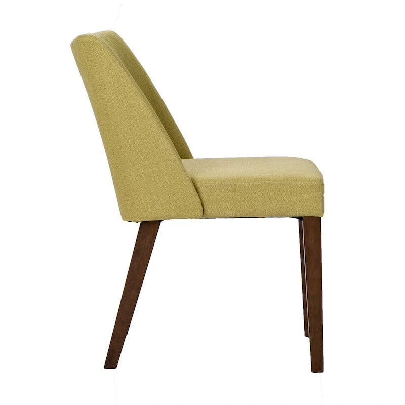 Space Savers Dining Chairs Set Walnut and Linen Upholstery 2 Piece - Various Colors