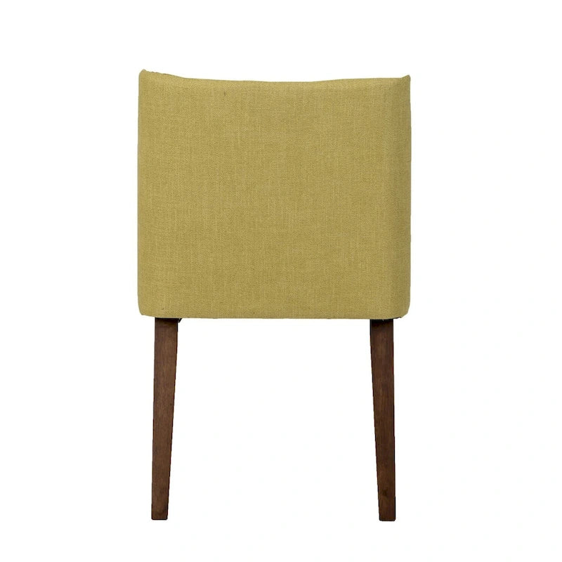 Space Savers Dining Chairs Set Walnut and Linen Upholstery 2 Piece - Various Colors