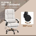 Vinsetto Office Desk Chair Recliner, Height Adjustable Movable Lumbar Support with 6-Point Vibrating Massage