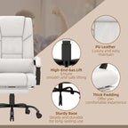 Vinsetto Office Desk Chair Recliner, Height Adjustable Movable Lumbar Support with 6-Point Vibrating Massage