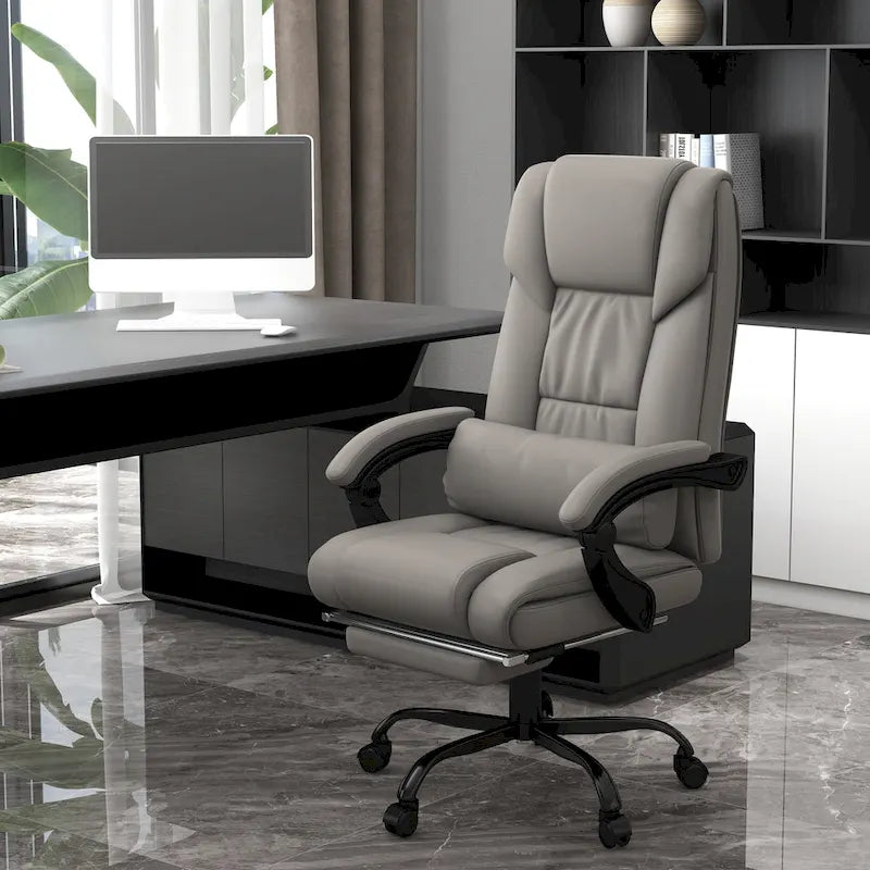 Vinsetto Office Desk Chair Recliner, Height Adjustable Movable Lumbar Support with 6-Point Vibrating Massage