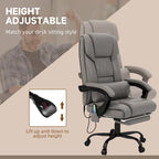 Vinsetto Office Desk Chair Recliner, Height Adjustable Movable Lumbar Support with 6-Point Vibrating Massage