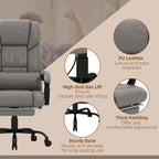 Vinsetto Office Desk Chair Recliner, Height Adjustable Movable Lumbar Support with 6-Point Vibrating Massage
