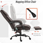 Vinsetto Office Desk Chair Recliner, Height Adjustable Movable Lumbar Support with 6-Point Vibrating Massage