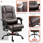 Vinsetto Office Desk Chair Recliner, Height Adjustable Movable Lumbar Support with 6-Point Vibrating Massage