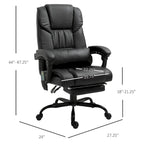 Vinsetto Office Desk Chair Recliner, Height Adjustable Movable Lumbar Support with 6-Point Vibrating Massage