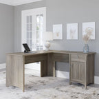 Bush Furniture Salinas 60W L Shaped Desk with Drawers and Storage