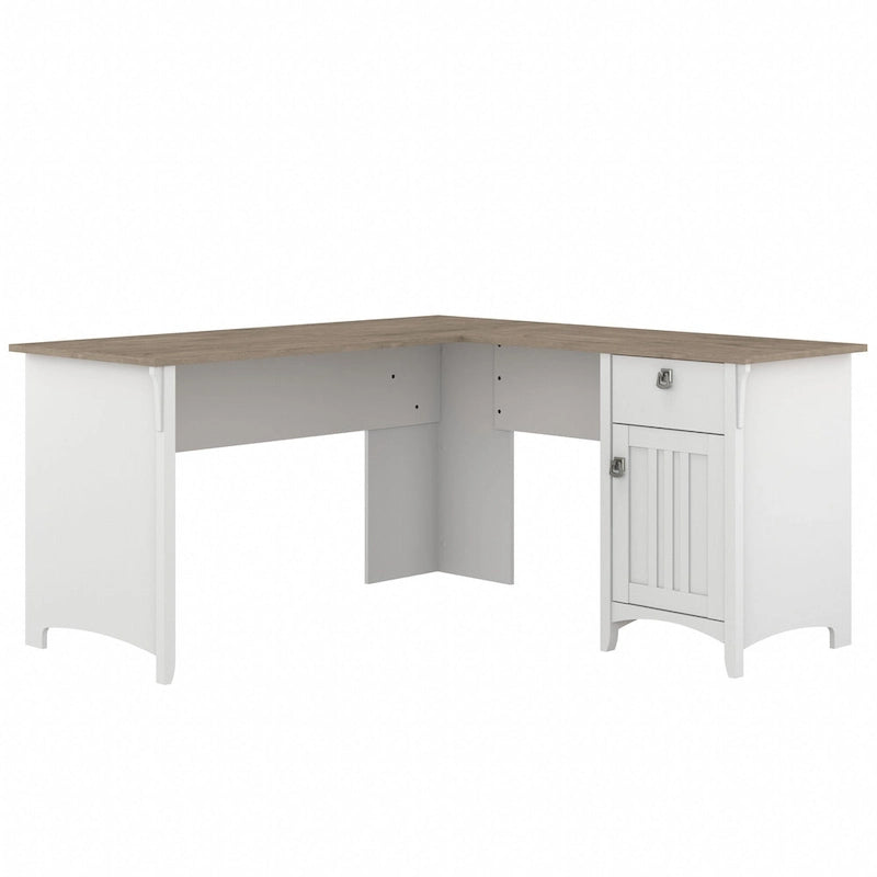 Bush Furniture Salinas 60W L Shaped Desk with Drawers and Storage