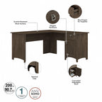 Bush Furniture Salinas 60W L Shaped Desk with Drawers and Storage