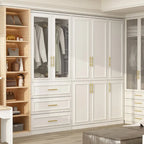 74.8H Large Modular Wardrobe Cloest Armoire Cabinet Glass Door