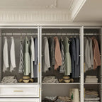74.8H Large Modular Wardrobe Cloest Armoire Cabinet Glass Door