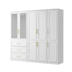 74.8H Large Modular Wardrobe Cloest Armoire Cabinet Glass Door