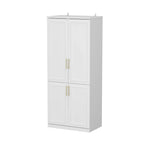 74.8H Large Modular Wardrobe Cloest Armoire Cabinet Glass Door