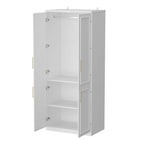 74.8H Large Modular Wardrobe Cloest Armoire Cabinet Glass Door