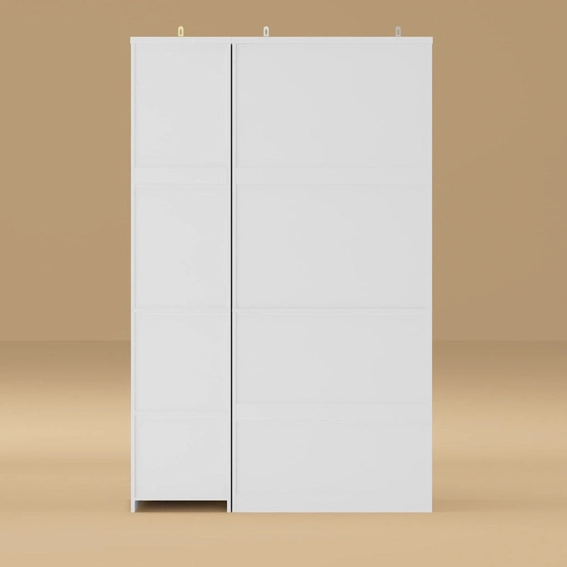 74.8H Large Modular Wardrobe Cloest Armoire Cabinet Glass Door