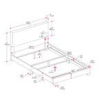 Nova Upholstered Modern Queen Bed, Box Spring Required