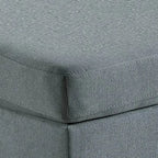 32 Inch Modern Square Ottoman with Plush Foam Seating, Gray Linen Fabric