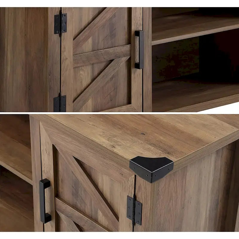 Farmhouse Barndoor TV Stand Entertainment Center for TVs up to 70-inch