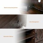 Farmhouse Barndoor TV Stand Entertainment Center for TVs up to 70-inch