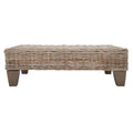 SAFAVIEH Caron Washed Natural Wicker Bench - 41 W x 28 D x 12 H - 41Wx28Dx12H