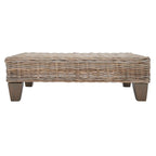 SAFAVIEH Caron Washed Natural Wicker Bench - 41 W x 28 D x 12 H - 41Wx28Dx12H