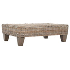SAFAVIEH Caron Washed Natural Wicker Bench - 41 W x 28 D x 12 H - 41Wx28Dx12H