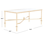 SAFAVIEH Couture Araminta Gold Leaf Coffee Table - 44 W x 24 L x 20.5 H - 44Wx24Dx21H