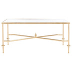SAFAVIEH Couture Araminta Gold Leaf Coffee Table - 44 W x 24 L x 20.5 H - 44Wx24Dx21H
