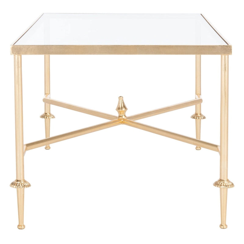 SAFAVIEH Couture Araminta Gold Leaf Coffee Table - 44 W x 24 L x 20.5 H - 44Wx24Dx21H