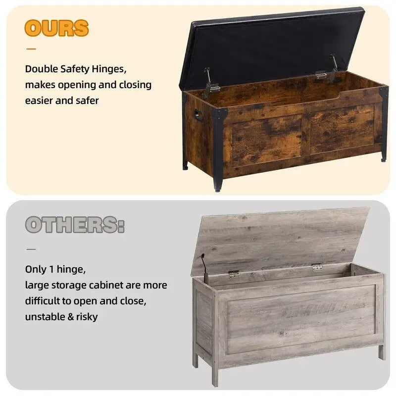 Angle iron storage box stool