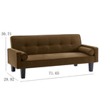 Living room sofa convertible into sofa bed includes two pillows