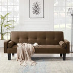 Living room sofa convertible into sofa bed includes two pillows