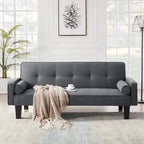 Living room sofa convertible into sofa bed includes two pillows