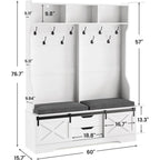 Hall Tree With Bench And Shoe Storage Coat Rack Barn Door