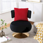 Fabric Swivel Round Barrel Chair
