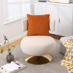 Fabric Swivel Round Barrel Chair