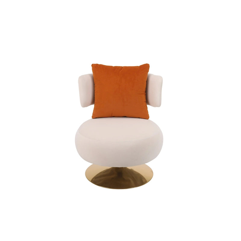 Fabric Swivel Round Barrel Chair