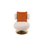 Fabric Swivel Round Barrel Chair