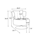 Fabric Swivel Round Barrel Chair
