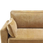 Beige / Yellow / Dark Grey / Dark Blue Corduroy 3-Seater Sofa with Wood Legs