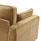 Beige / Yellow / Dark Grey / Dark Blue Corduroy 3-Seater Sofa with Wood Legs