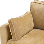 Beige / Yellow / Dark Grey / Dark Blue Corduroy 3-Seater Sofa with Wood Legs