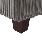 Beige / Yellow / Dark Grey / Dark Blue Corduroy 3-Seater Sofa with Wood Legs